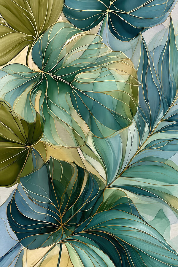 Lush leaves in calming colors