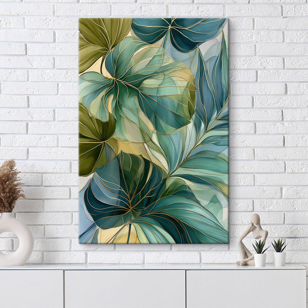 Lush leaves in calming colors