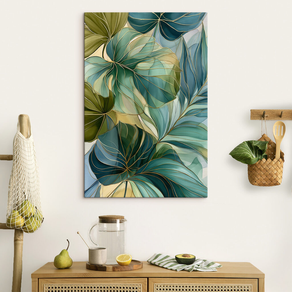 Lush leaves in calming colors