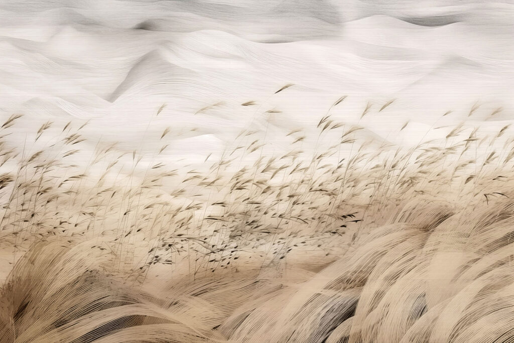 Field of wheat with snow Field of wheat with snow