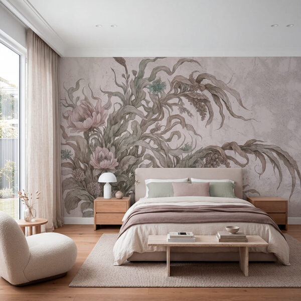 Obraz przedstawiający kwiaty i liście Obraz przedstawiający kwiaty i liście