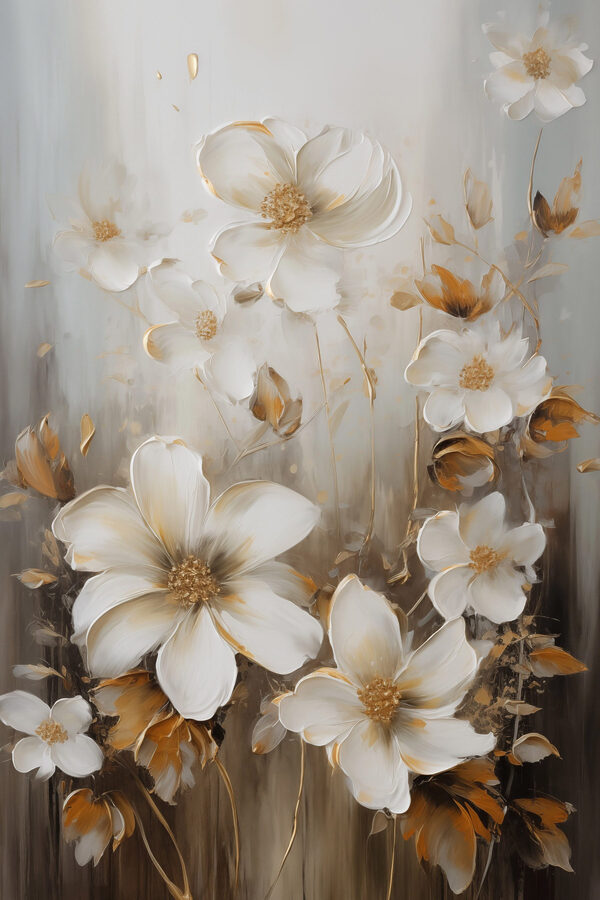 Painting of white flowers