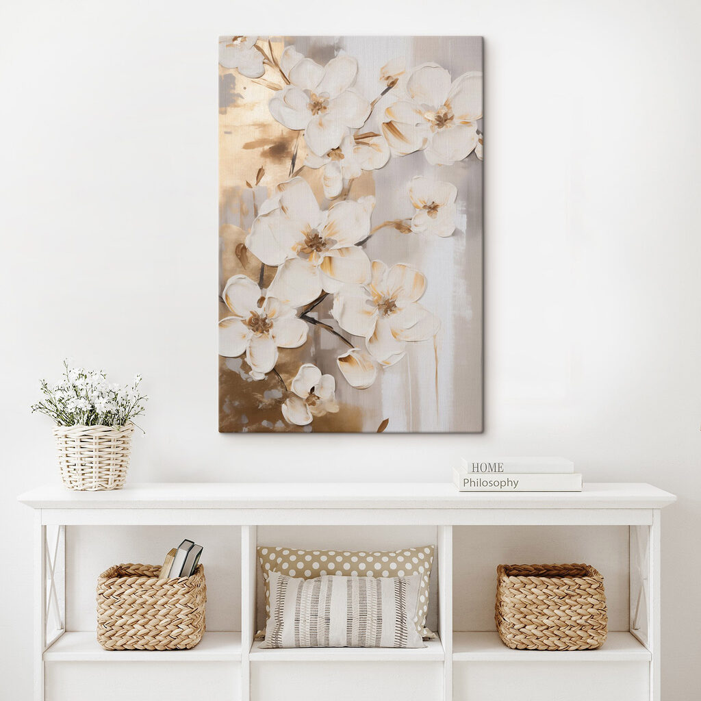 Painting of flowers on a wall