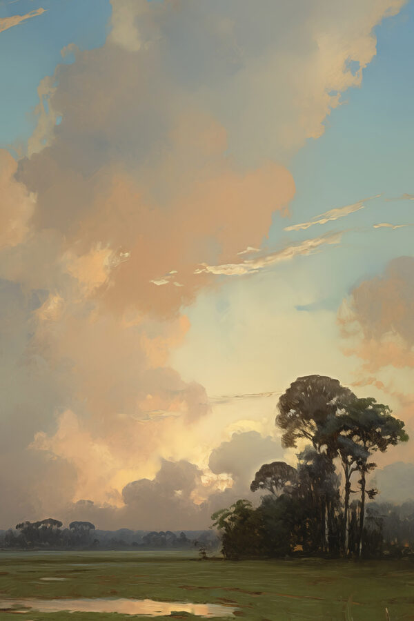 Group of trees and clouds