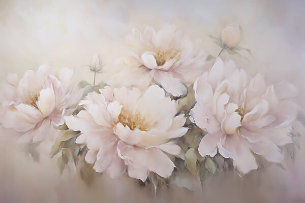 Painting of flowers on a white background Painting of flowers on a white background