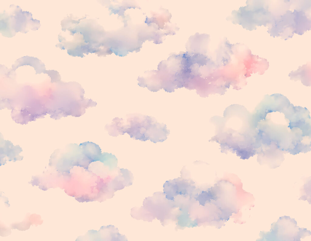 Pattern of clouds on a white background