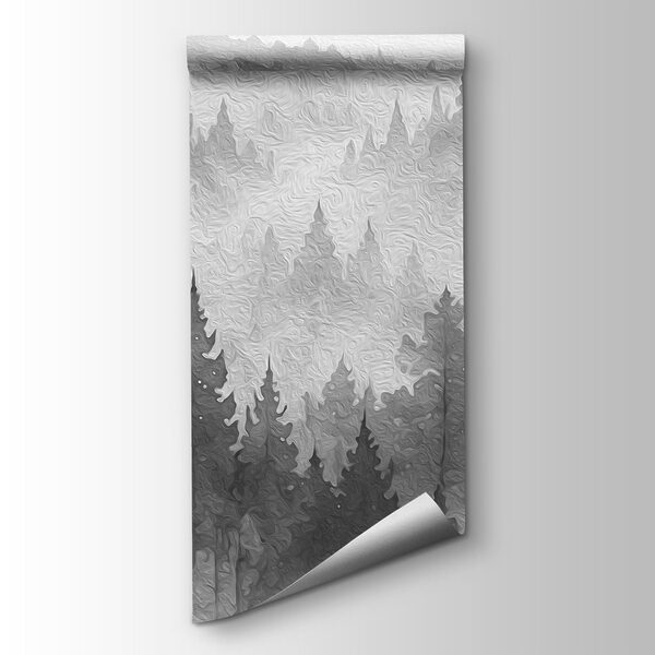 Mountain landscape with fog and trees Mountain landscape with fog and trees