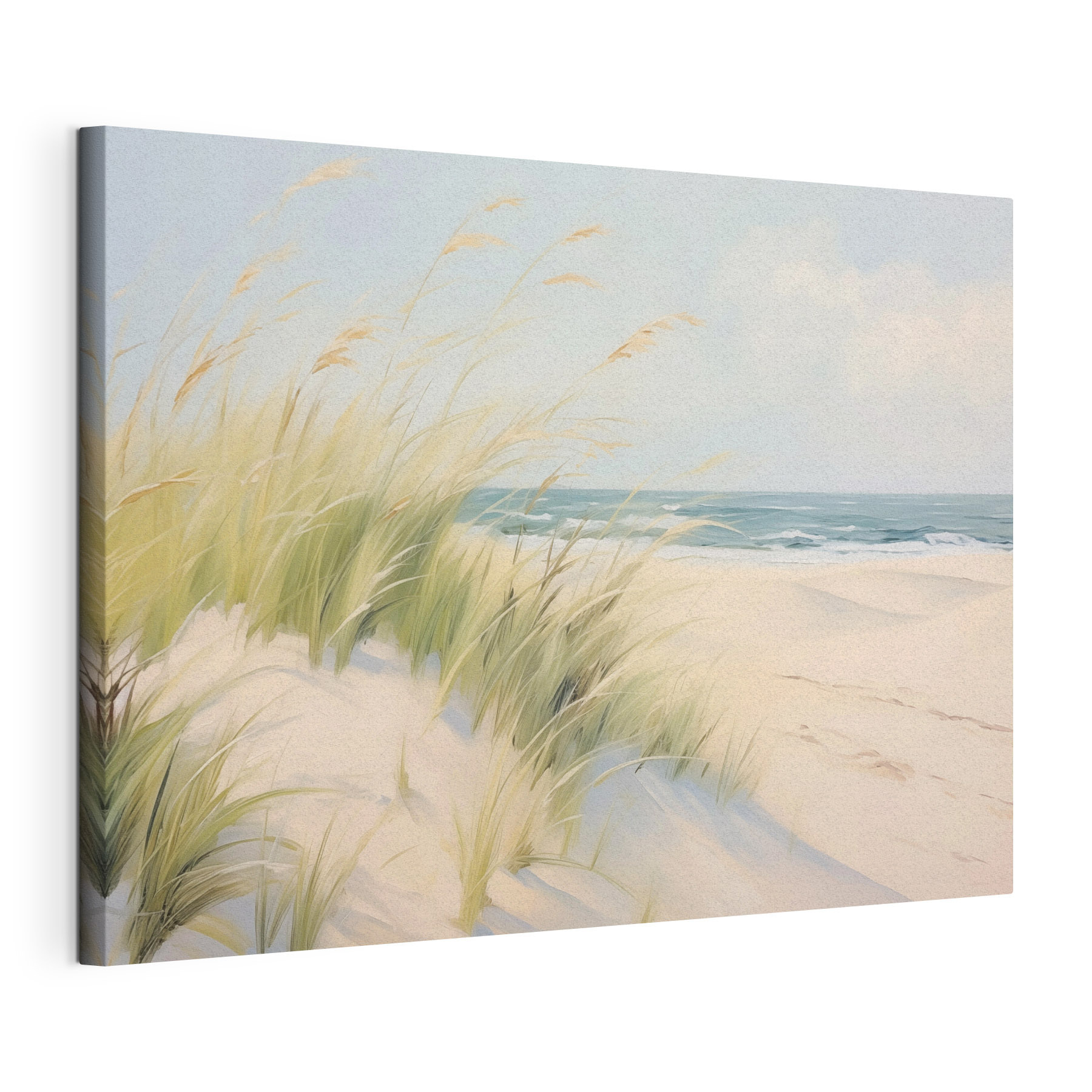 Beach with grass and sand