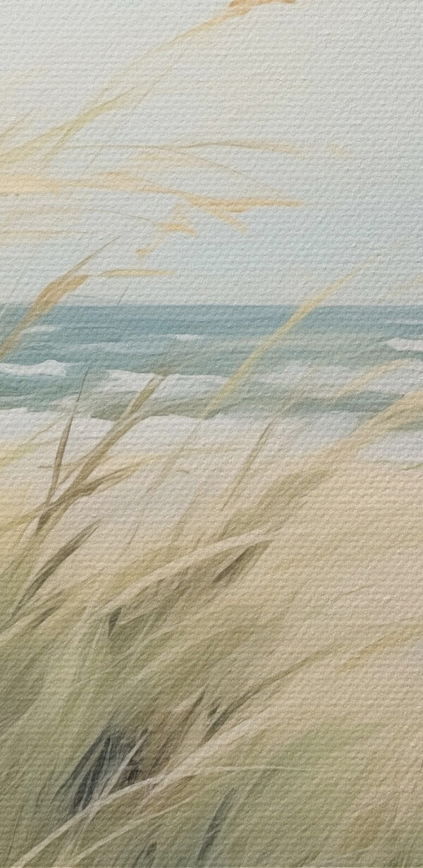 Beach with grass and sand