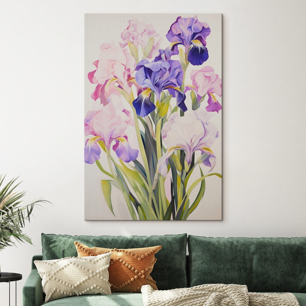 Painting of flowers on a white background Painting of flowers on a white background
