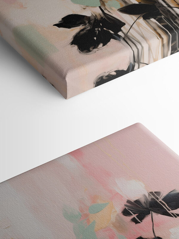 Painting of flowers on a white surface Painting of flowers on a white surface