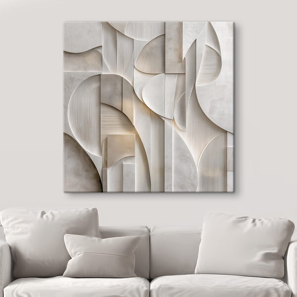 White wall with geometric shapes White wall with geometric shapes