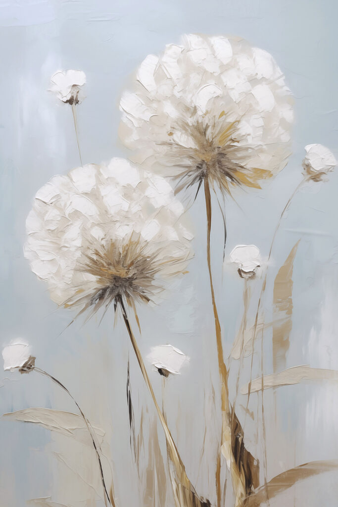 Painting of flowers on a blue background Painting of flowers on a blue background