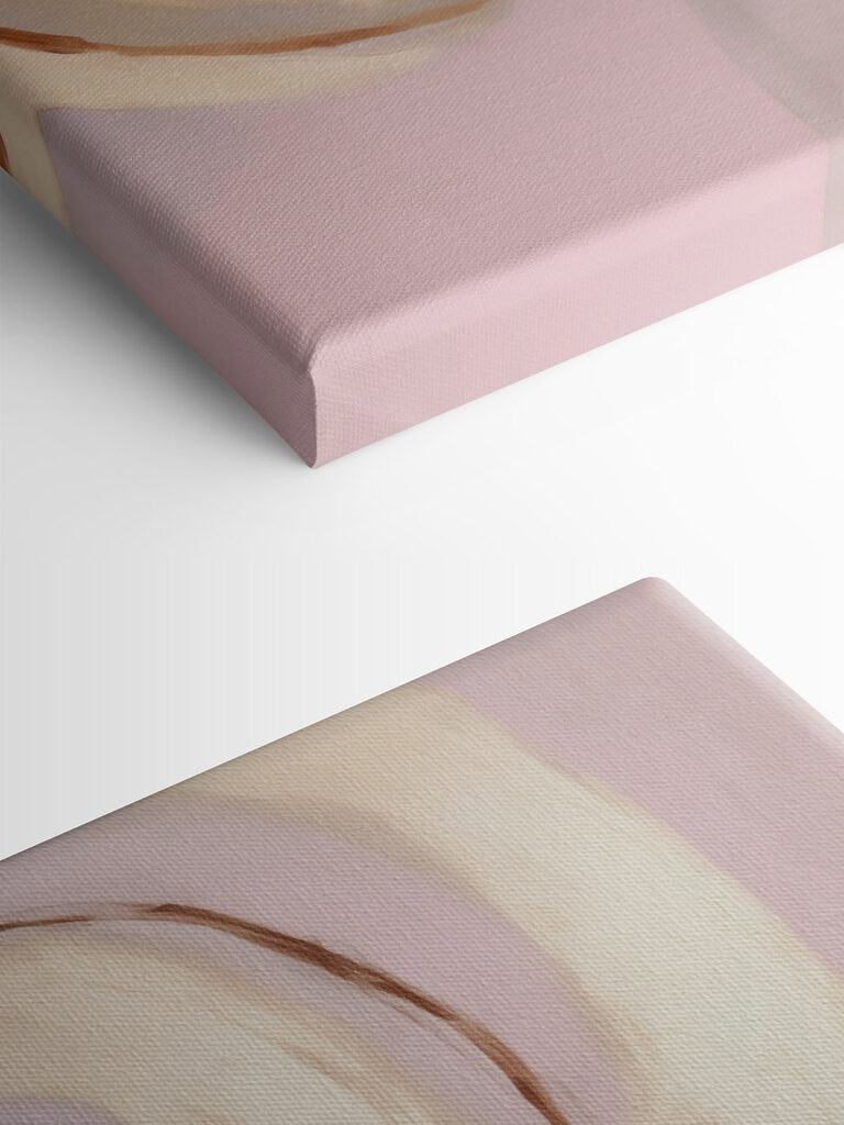 Painting of circles on a pink background Painting of circles on a pink background