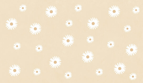 White flowers on a beige background