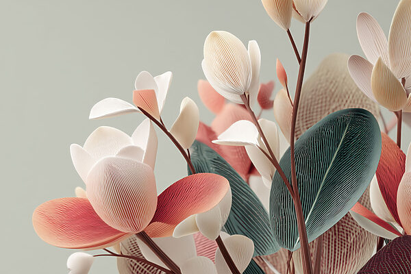 Delicate blooms in soft colors