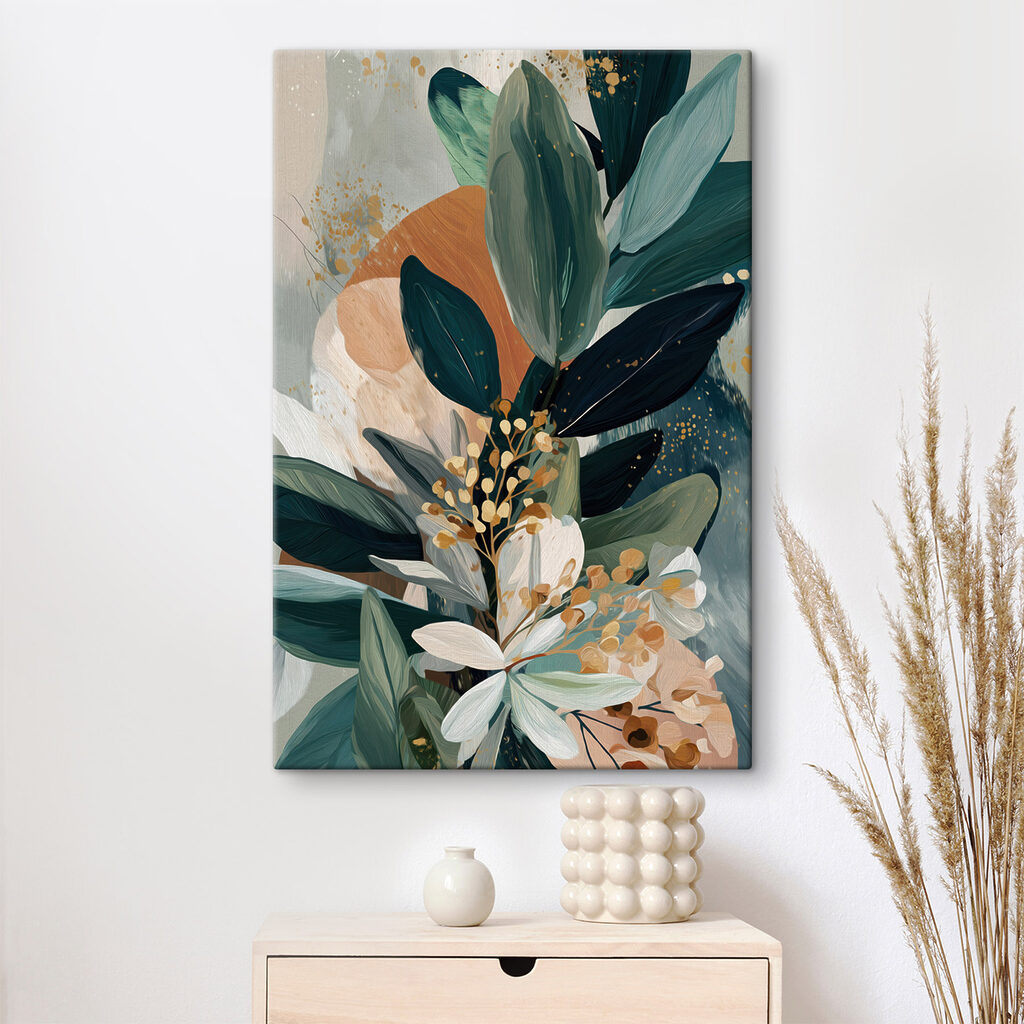 Painting of leaves and flowers Painting of leaves and flowers