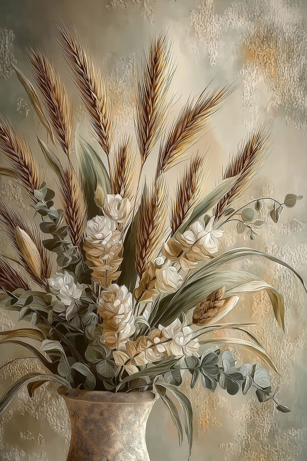 Painting of a bouquet of wheat Painting of a bouquet of wheat