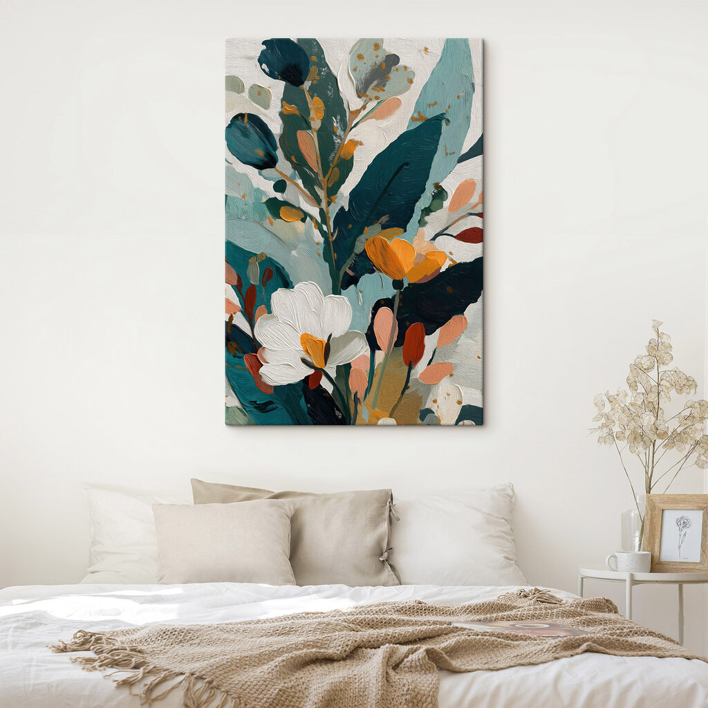 Painting of flowers and leaves Painting of flowers and leaves