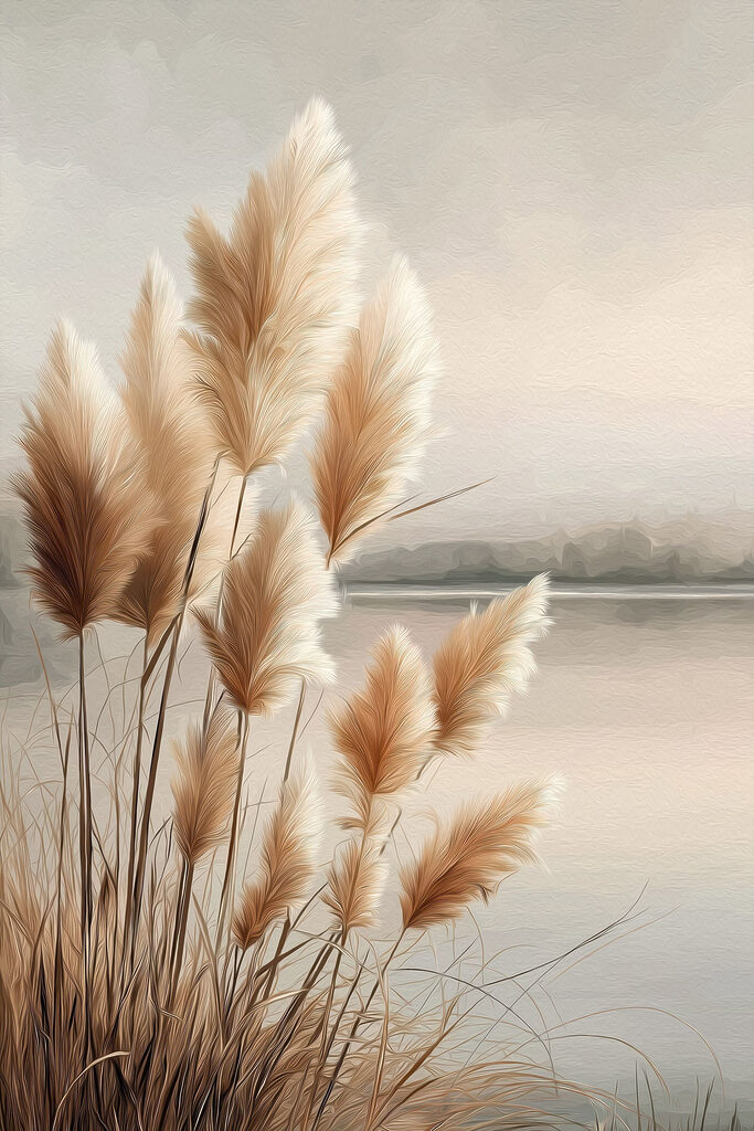 Gentle grasses by the water's edge Gentle grasses by the water's edge