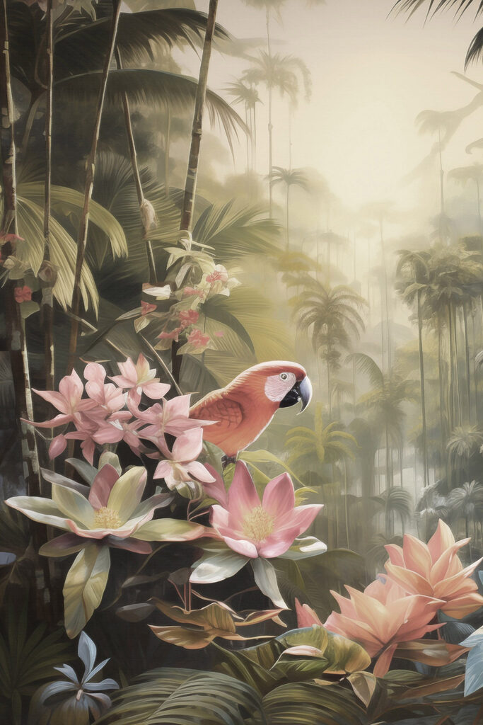 Bird sitting on flowers Bird sitting on flowers