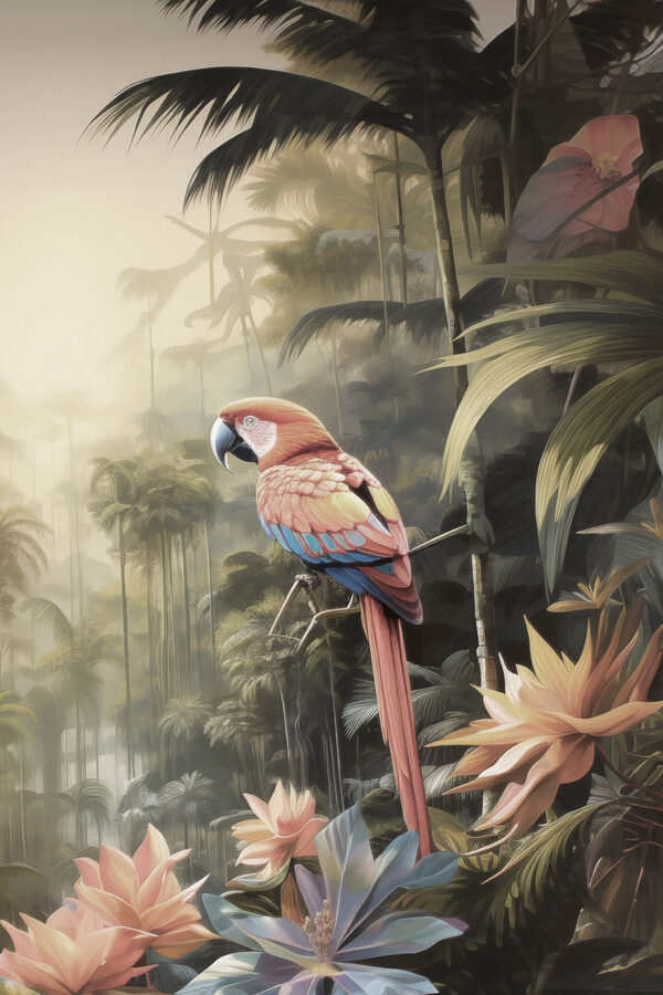 Colorful bird sitting on a branch in a forest Colorful bird sitting on a branch in a forest