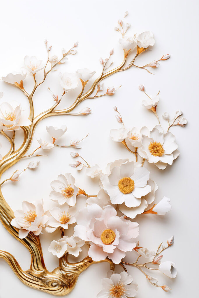 Delicate blossoms on a tranquil backdrop Delicate blossoms on a tranquil backdrop