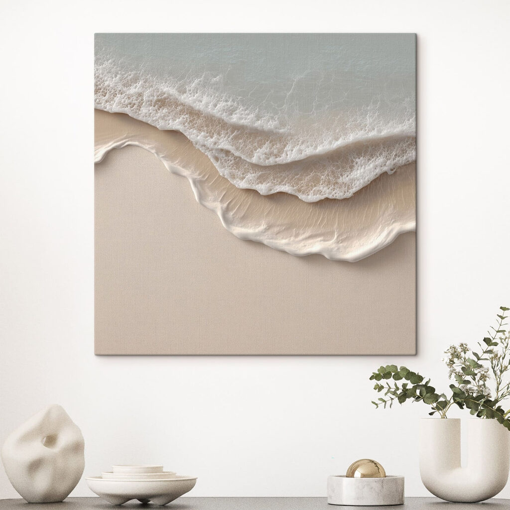 Waves and sand on a beach