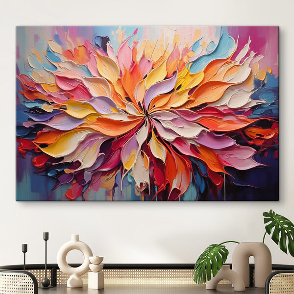 Painting of colorful leaves