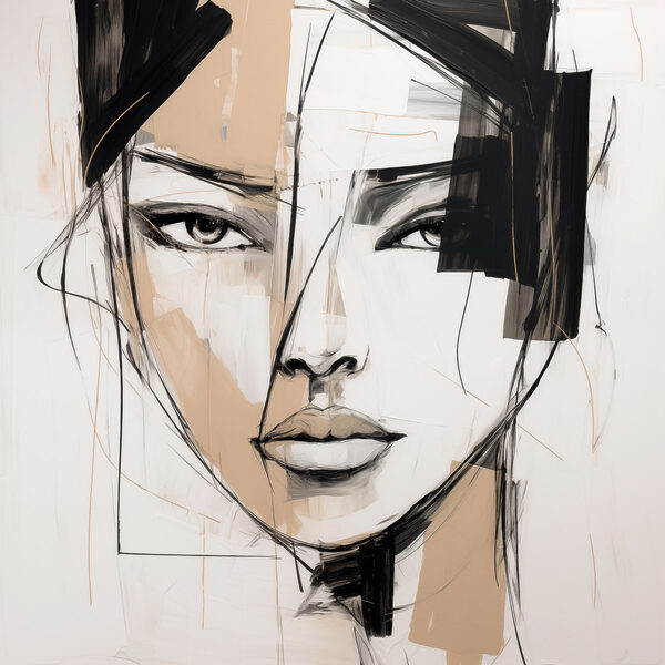 Painting of a woman's face