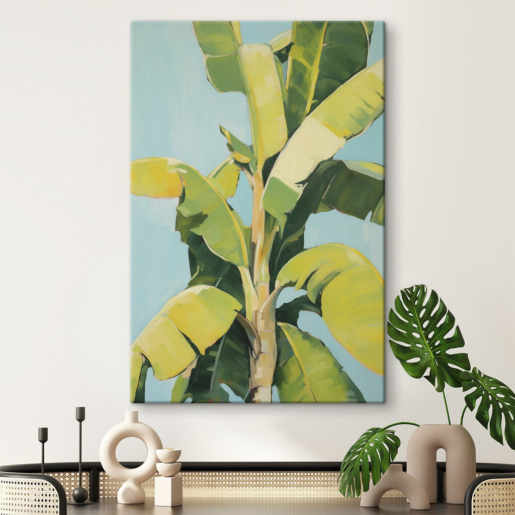 Banana tree with leaves