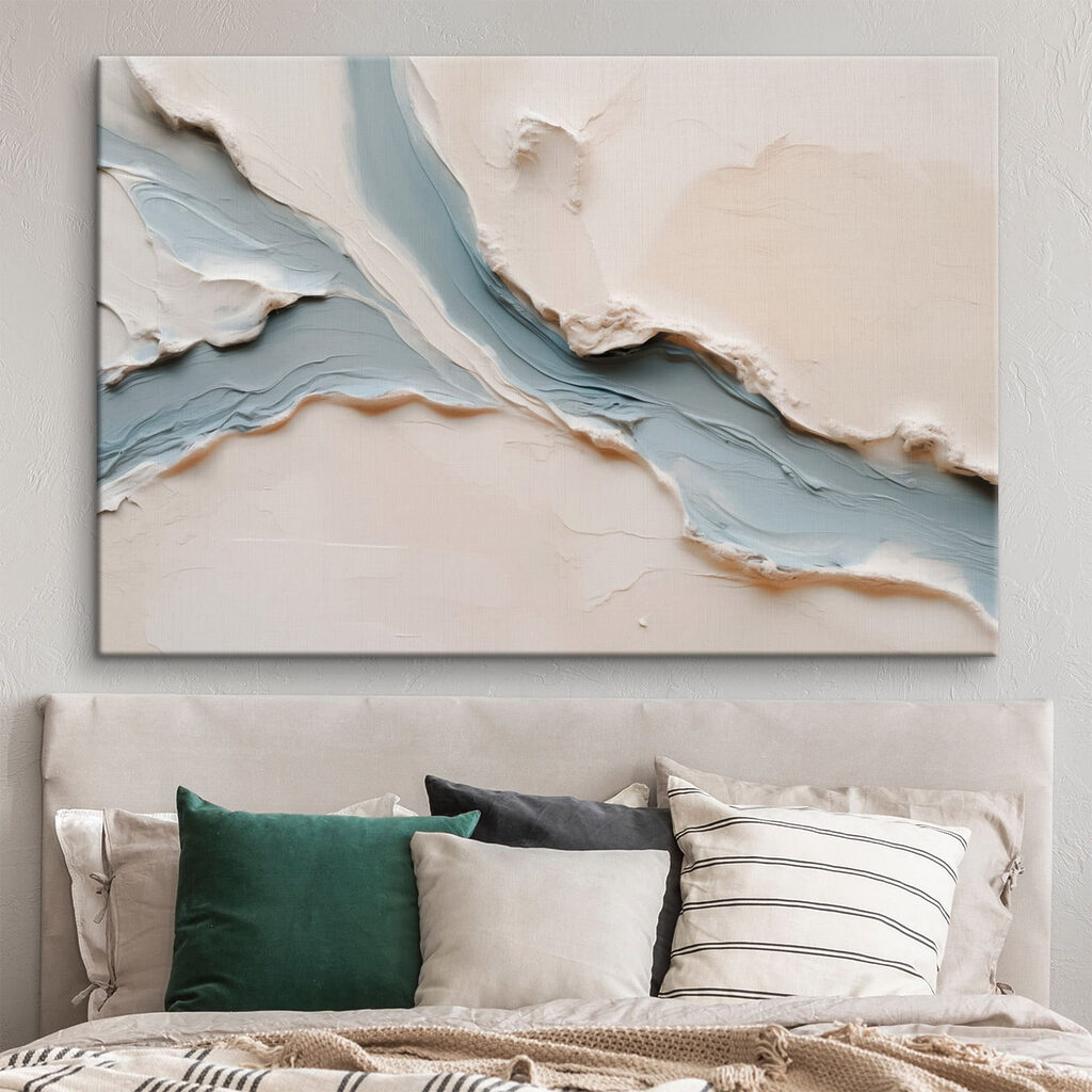 White and blue surface with a river White and blue surface with a river
