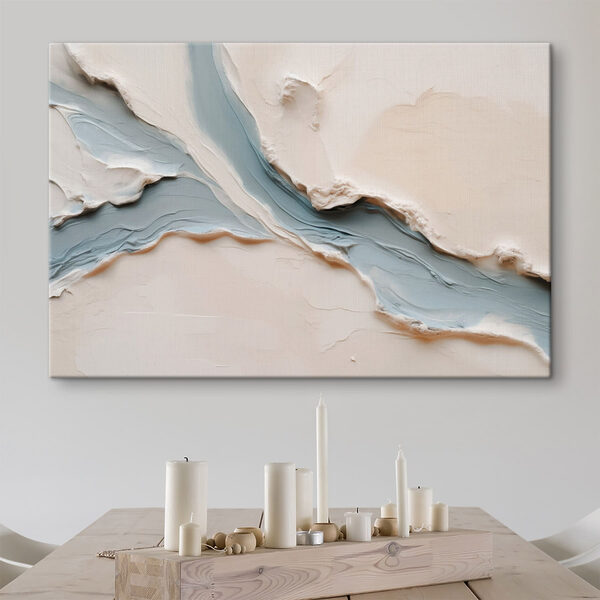 White and blue surface with a river White and blue surface with a river