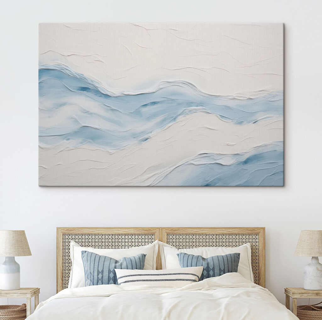 Soft waves in soothing blue tones