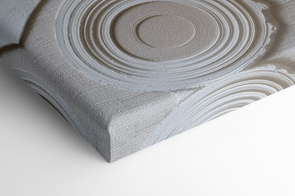 - Circular patterns on textured background