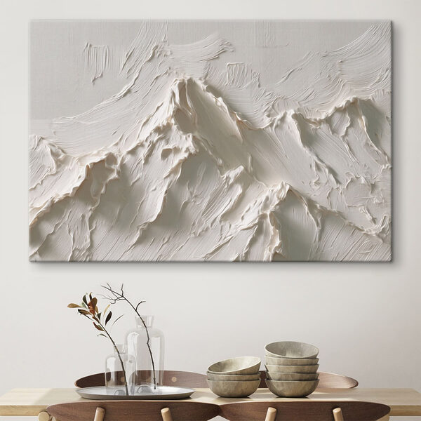 White wall with a mountain in the background White wall with a mountain in the background