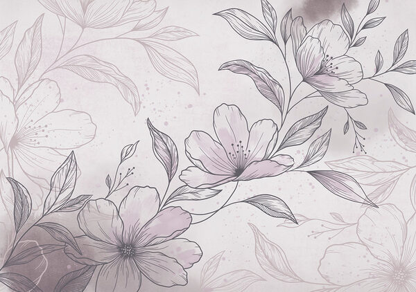 Drawing of flowers and leaves Drawing of flowers and leaves