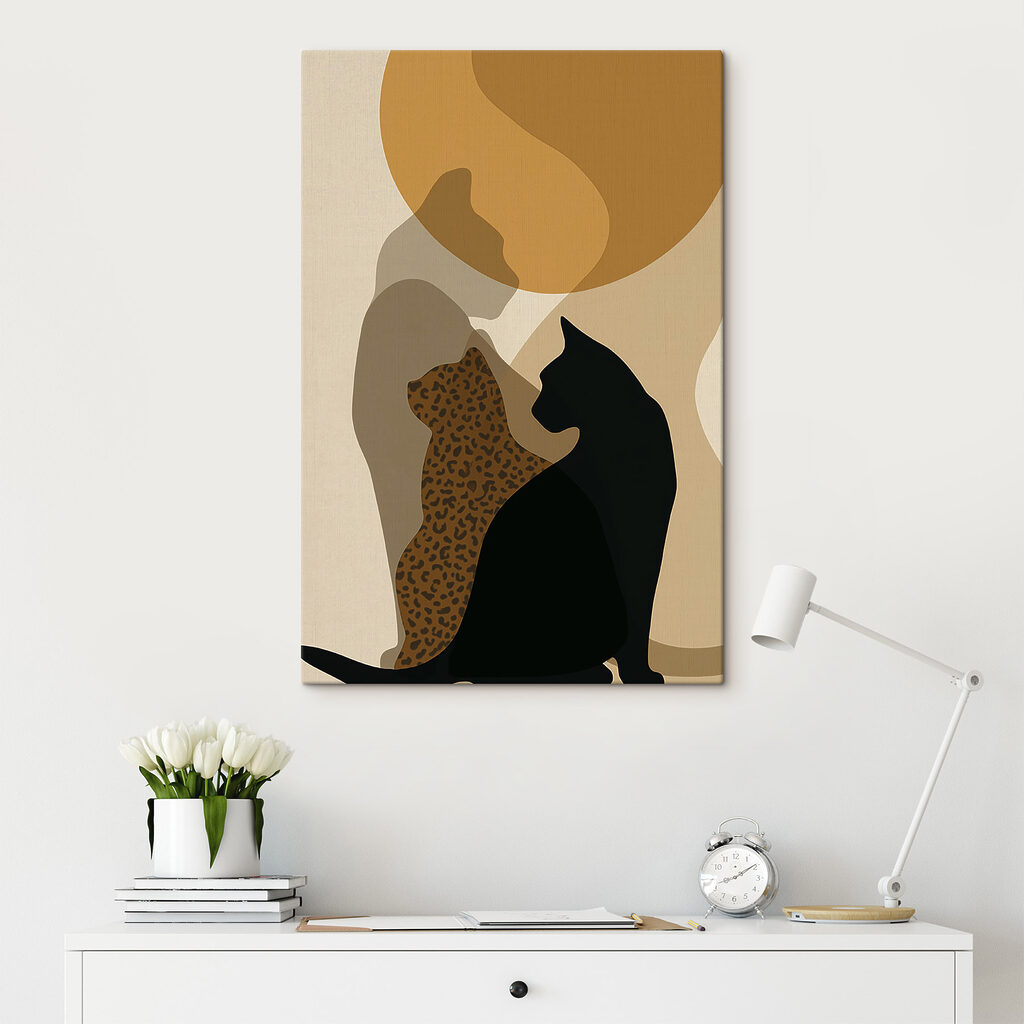 Cat and a leopard Cat and a leopard