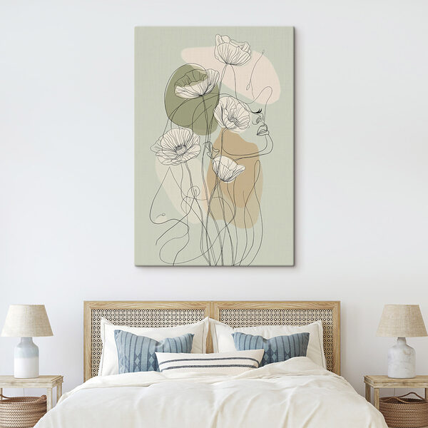 Drawing of a woman with flowers