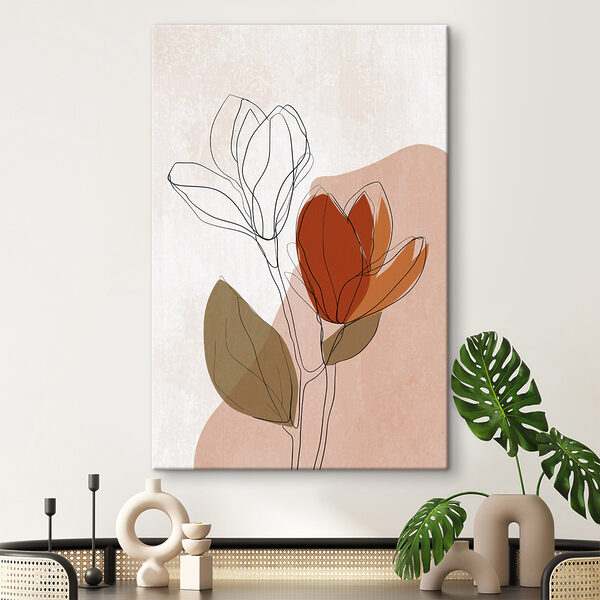 Drawing of flowers with leaves Drawing of flowers with leaves