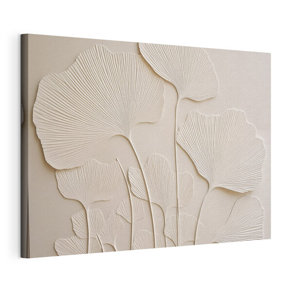 White wall with leaves