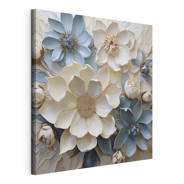 Group of white and blue flowers