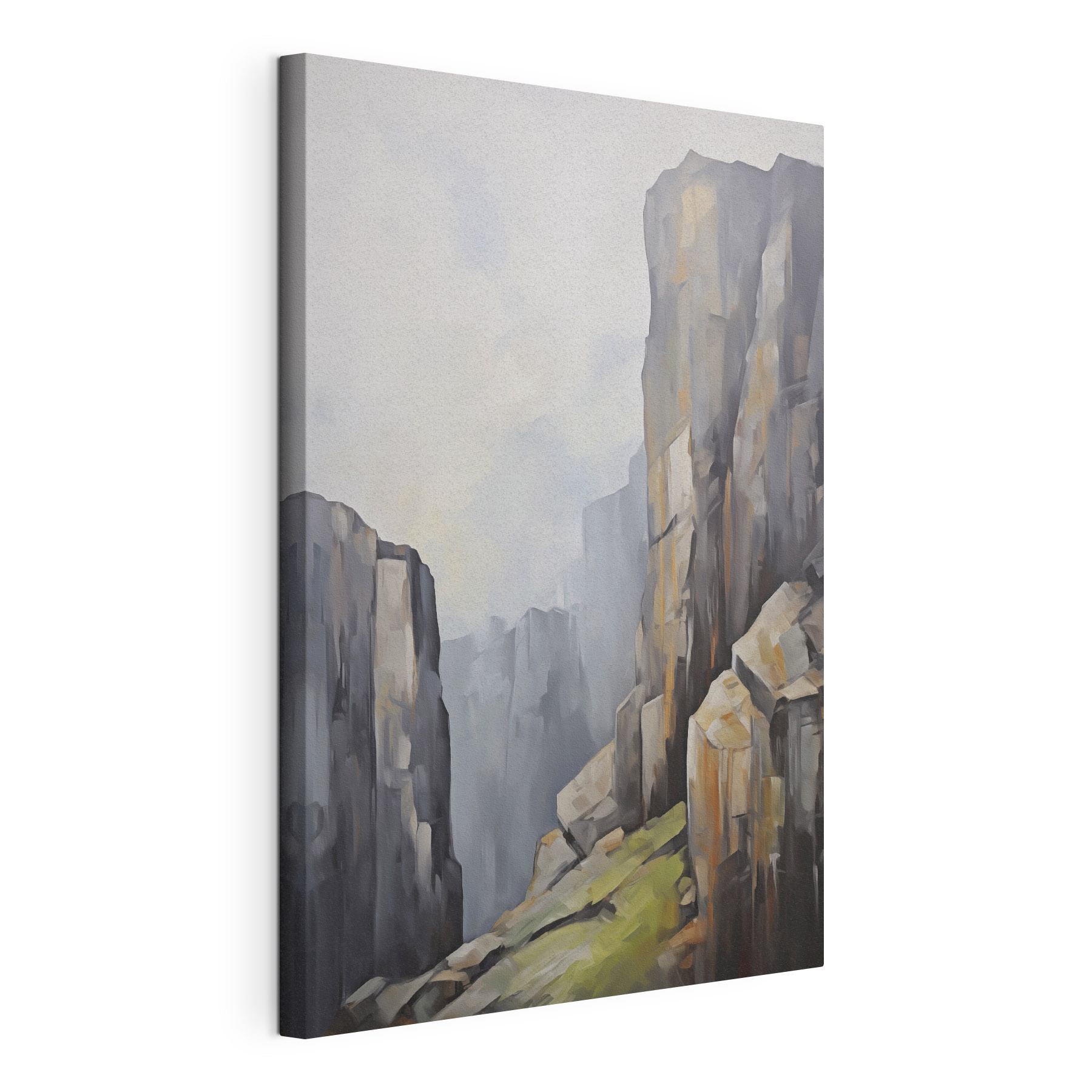Painting of a rocky canyon Painting of a rocky canyon