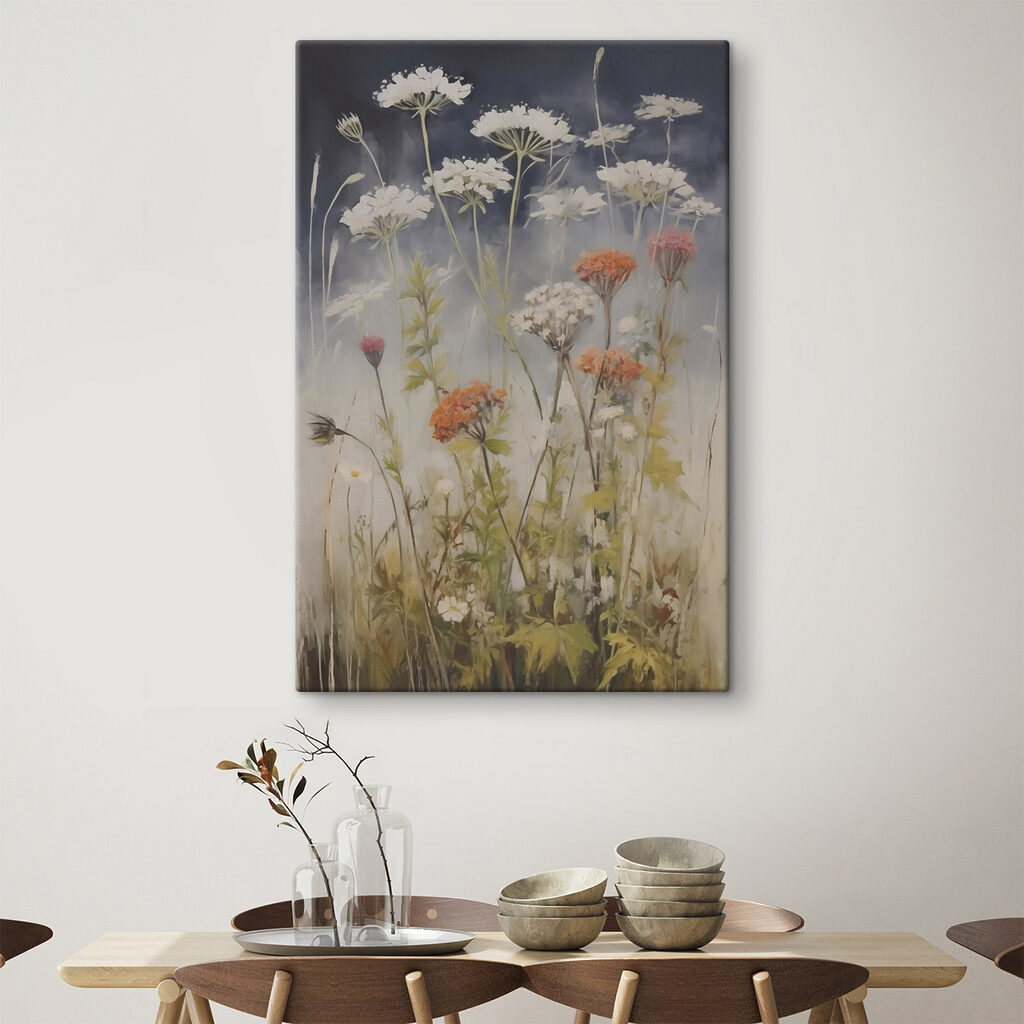 Painting of flowers in a field Painting of flowers in a field
