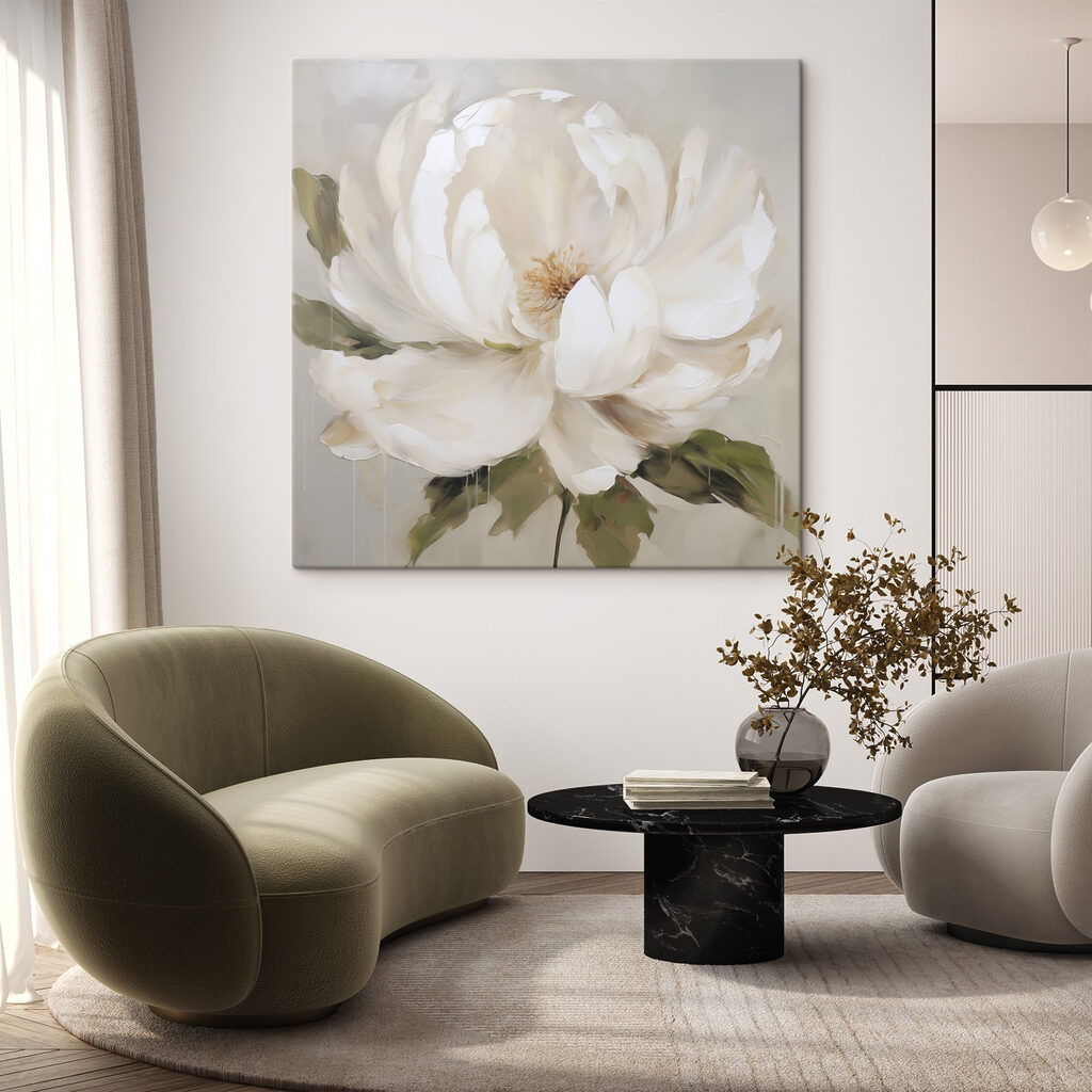 Painting of a white flower