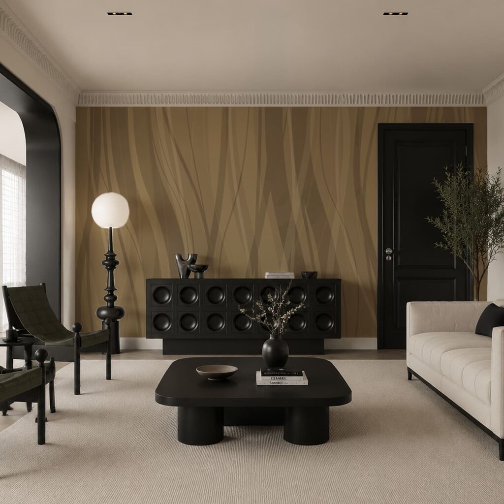 Brązowo-biały wzór falisty Brązowo-biały wzór falisty