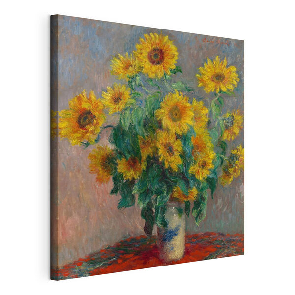 Painting of sunflowers in a vase