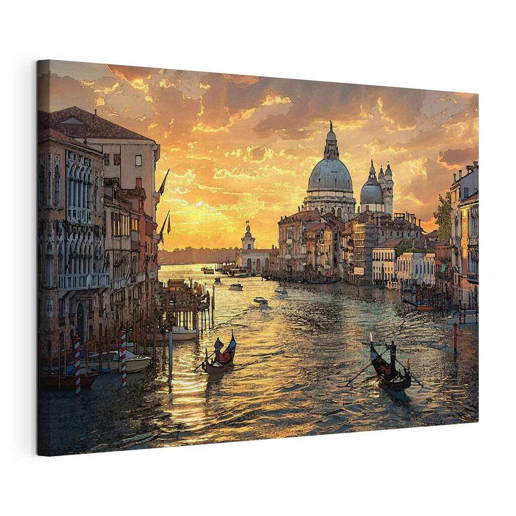 A water with boats and buildings in the background