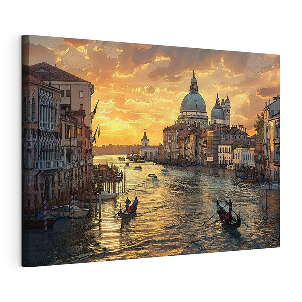A water with boats and buildings in the background