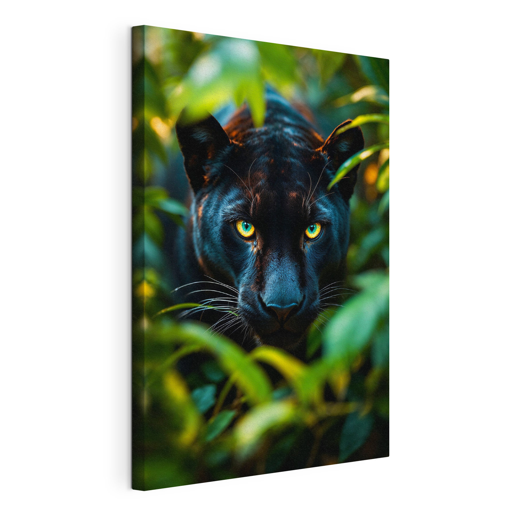 Black panther with green eyes